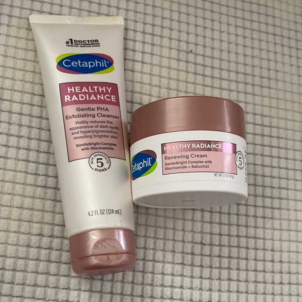 Cetaphil Healthy Radiance Renewing Cream & Gentle PHA Exfoliating Cleanser Set